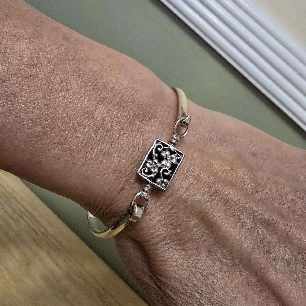Onyx Gemstone & 925 Sterling Silver Filigree Reversible Bracelet - Picture 9 of 9